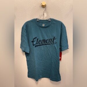 Element Men's Script Logo Teal Blue T-Shirt Classic NWT Skater Boy Size M